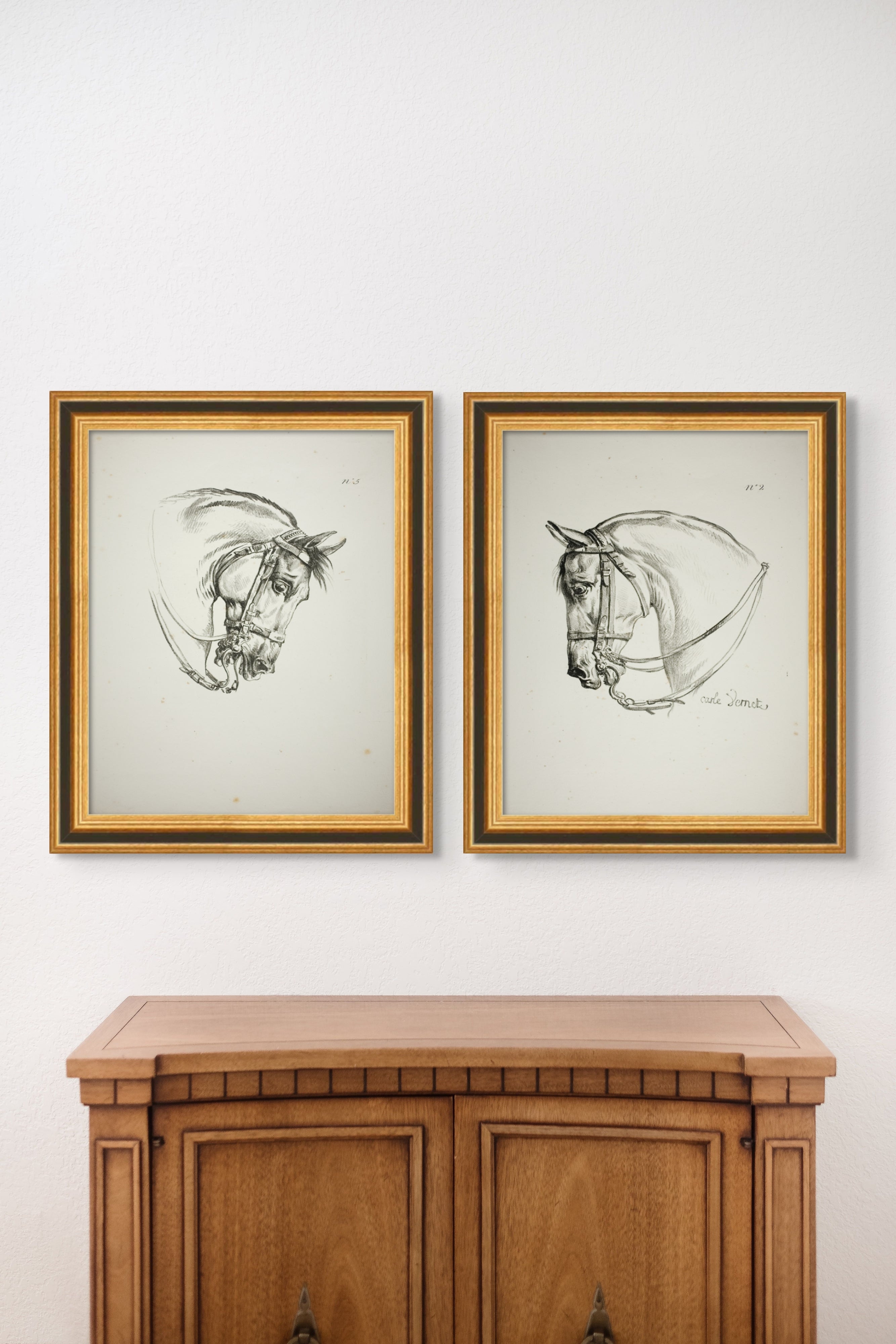 Vintage Horse Drawings (set of 2)